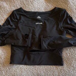 Women's Black Long Sleeve Workout Top